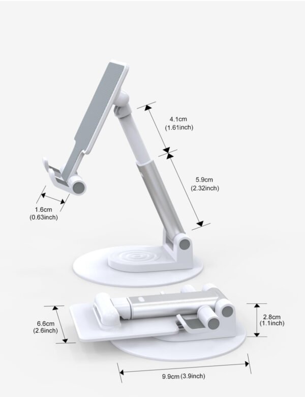 Swivel desk mobile phone holder White